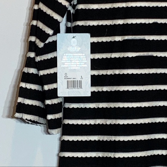 NWT Balance Cover-Up Collection Black with White Scalloped‎ Trim Dress - Picture 5 of 7